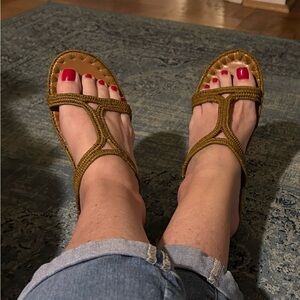 Tan leather sandals size 8/39
